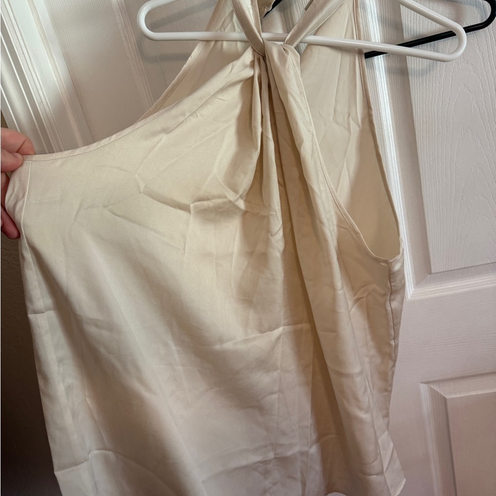 Elegant Cream Halter Top